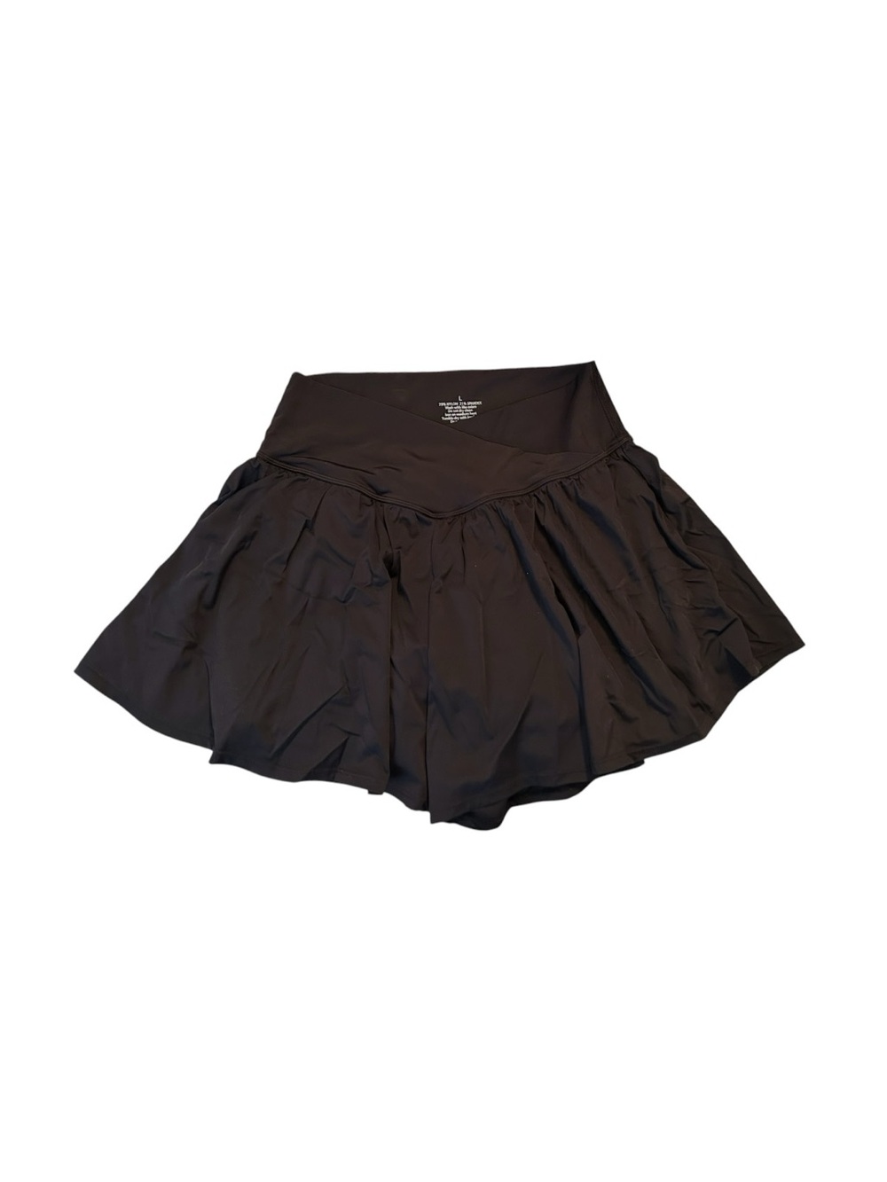 Black Skort Women's Large Nylon Spandex Running Tennis Pickleball Athletic Short
